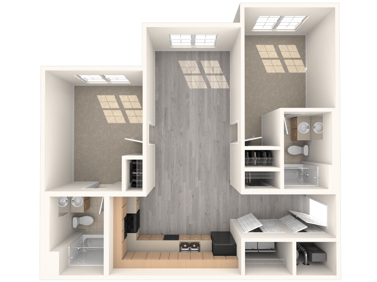 Floor Plan 2 Bedroom Unit